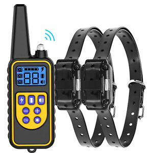 Dog Training Collar Rechargeable Remote Shock Pets Waterproof Trainer 2600 FT