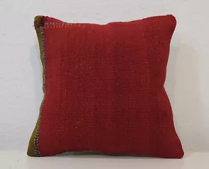 30 x 30 cm Pillow Case,Red pillow WoolKilim Pillow Cover Cushion Cover 12''x12'' - Picture 1 of 4