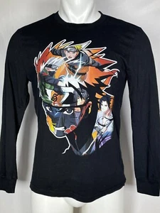 Naruto Shippuden Collection Black Longsleeve Collage T-Shirt Men's SMALL - Picture 1 of 9