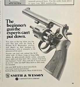 1968 VINTAGE PRINT AD - SMITH & WESSON K-22 MASTERPIECE REVOLVER AD  S&W .22 - Picture 1 of 1