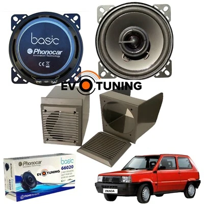 PHONOCAR EVOTUNING Kit 2 Casse Altoparlanti Phonocar con Adattatori Box +Griglie per Fiat Panda 141