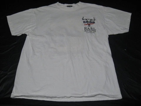 Vintage 90's 1993 Karl Malone Enterprises TRUCK TOUR ZIONS Bank L (42-44) Shirt Cover