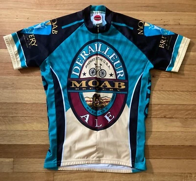 WORLD JERSEYS CYCLING JERSEY - MEN'S SMALL - DERAILLEUR ALE, MOAB BREWERY UTAH - Imagem 1 de 4