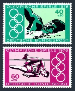 Germany B530-B532,MNH.Mi 886-887,Bl.12. Olympics Montreal-1976.Swimming,Hockey, - Picture 1 of 2