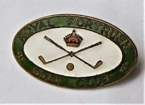 NO RESERVE Vintage Royal Portrush Enamel Golf Club Badge Vintage Antique Irish