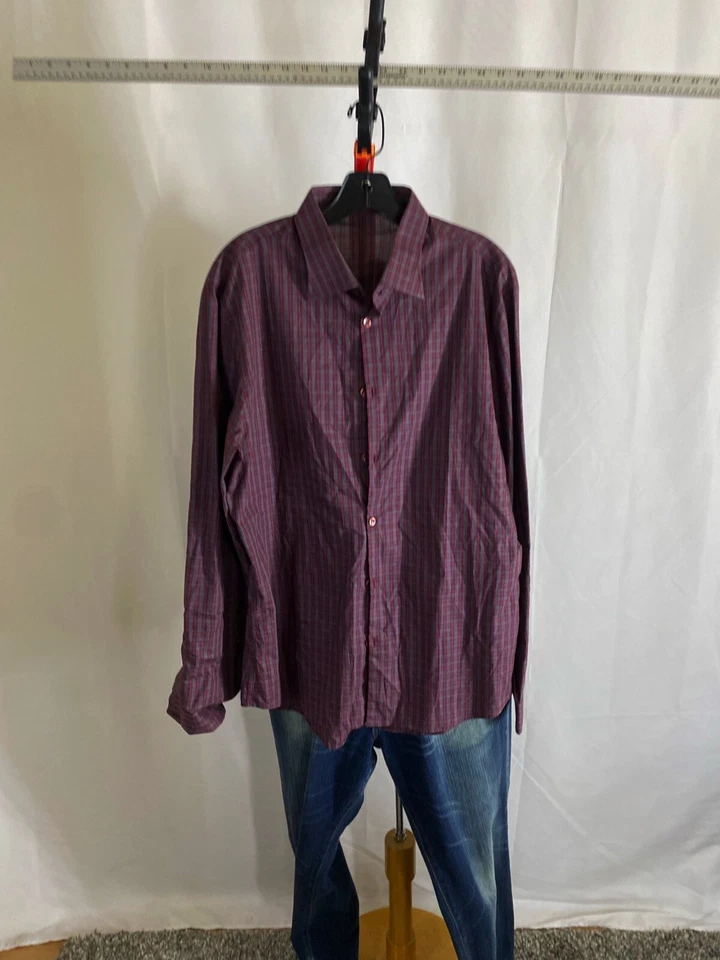 J Lindeberg Red Check LONG SLEEVE SHIRT XL 17 x 37/38 Extra Large  - Image 1 of 4