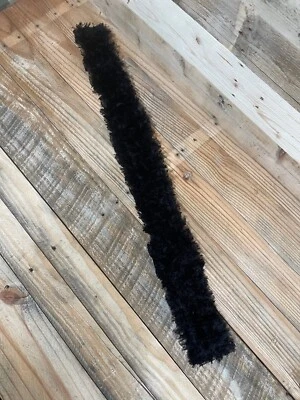 Black Furry Stretch Belt 28” Wide Elastic M/L Front Buckle Waist Cinch Accessory - Image 1 of 4