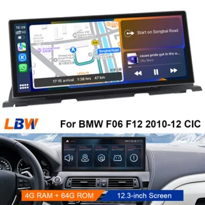Android Car Radio GPS 12.3'' Ultra-thin Screen Fit For BMW F06 F12 2010-12 CIC - Picture 1 of 19