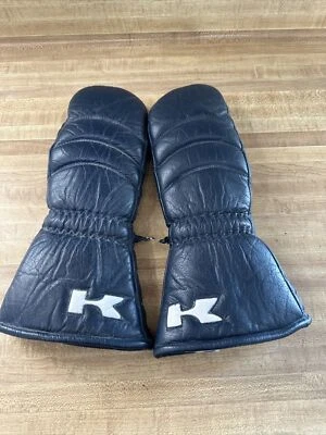 Kawasaki Vintage Leather Snowmobile/Racing Mittens Blue Men’s Small - Image 1 of 4