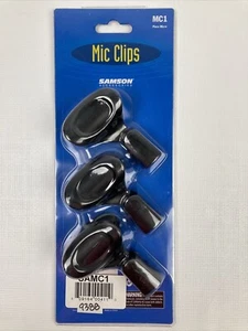 Samson MC1 Microphone Clips (3 Pack) New Unopened Black Screw Base SAMC1 - Picture 1 of 3