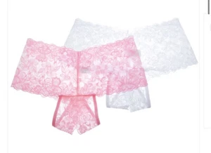 Angelina Lace Crotchless Cheeky Boxers XL - Picture 1 of 8