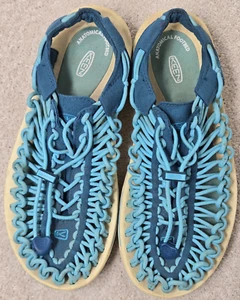 KEEN UNEEK sandals womens 7.5 paracord 2 tone Blue Anatomical footbed waterproof - Picture 1 of 13