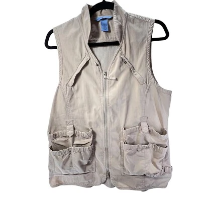 Duluth Trading Co 女式钓鱼背心 M 多口袋网眼轻便户外 — 第 1/4 张图片