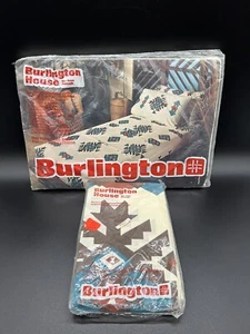 Vintage Burlington House Full Fitted Sheet + 2 Pillowcases Native Aztec Mid-West - Picture 1 of 17