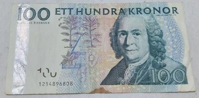 SWEDEN 🇸🇪 100 KRONOR BANKNOTE CIRCA 2001-2002 (P#65a) - Image 1 of 2