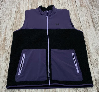 Under Armour Sweater Fleece Sherpa Pile Golf Vest Men's 3XL Purple Black 7213 - Image 1 of 4