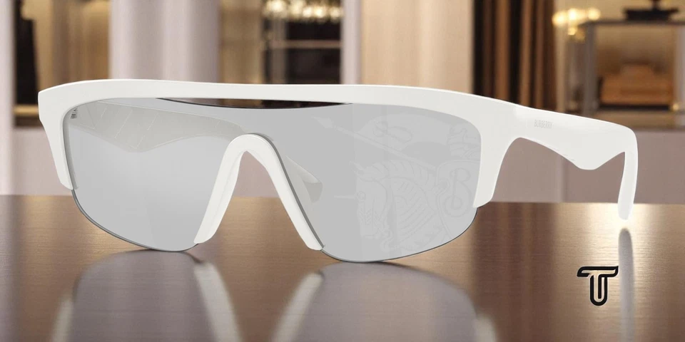 Gafas de sol para hombre BURBERRY BE4460U 417269 blanco gris Lt Tampo espejo plateado 40 mm Foto 1 de 1