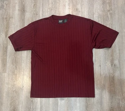 Camisa masculina vintage Irvine Park com nervuras tamanho G cor vinho tinto vovô núcleo clássico - Imagem 1 de 4