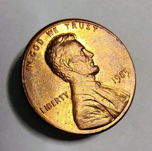 1985 D Lincoln Penny Perfectly Bright Orange Iridescent Die Break Lines gouge - Picture 1 of 22