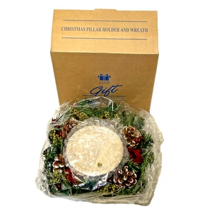 Vintage Weihnachten Säulenhalter & Kranz Herzstück 2001 Avon Geschenk Sammlung Neu im Karton - Bild 1 von 8