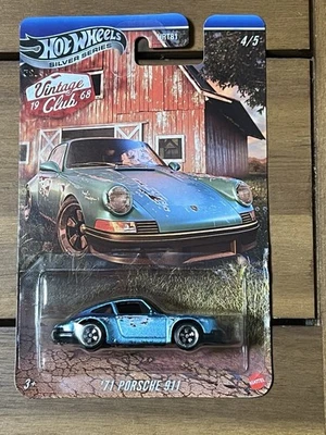 2025 HOTWHEELS СЕРЕБРЯНАЯ СЕРИЯ ВИНТАЖНЫЙ КЛУБ ' 71 PPORSCHE 911 ЧЕХОЛ H 4/5 АМБАР НАЙТИ - Изображение 1 из 4