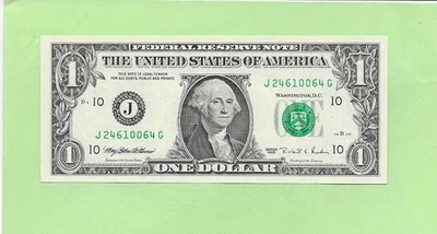 1995 ..UNCIRC $1  J 2461 0064 G  .... 1995  $1  J-G    NICE NOTE        FRN - Image 1 of 2