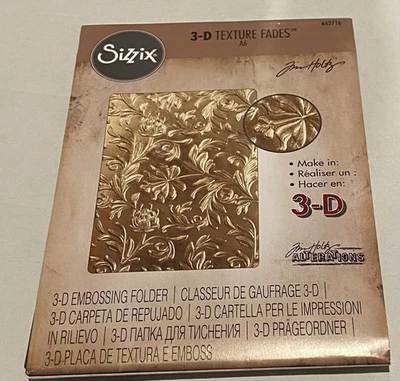 Sizzix Botanical 3D Embossing folder #662716 Tim Holtz-Preowned-Gently Used - Image 1 of 4