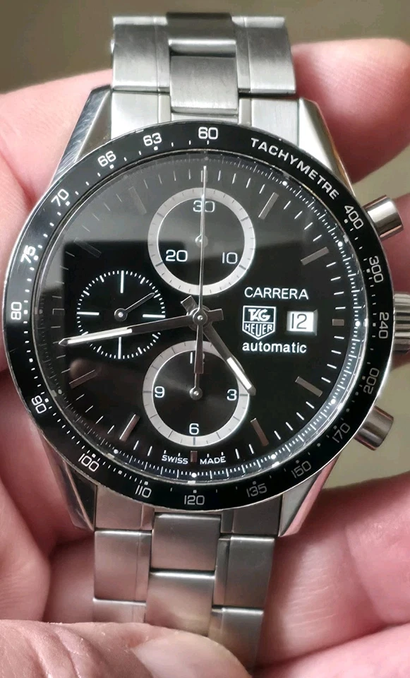 Tag Heuer Carrera Calibre 16 Armband Chronograph  CV2010 Schwarz / Edelstahl - Bild 1 von 4
