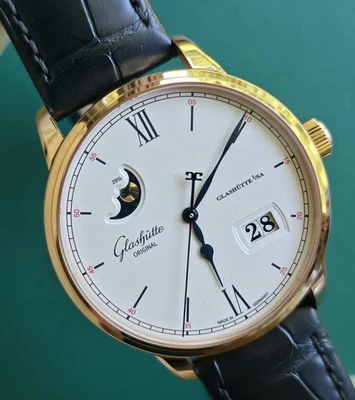 Glashutte Original Senator 18k Gold Panorama Date Moon Phase 1-36-24-02-02-64  - Image 1 of 4