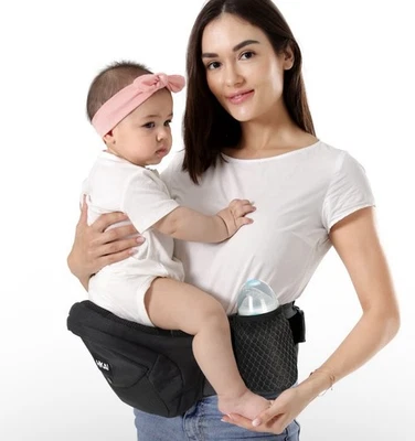 HKAI Portabebés Asiento de Cadera, Bolsillo Avanzado de Gran Capacidad con Cintura Ajustable Foto 1 de 2