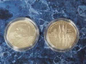 2 Silver Commemorative Dollars 2005 John Marshall & 2002 West Point Proof - Picture 1 of 6