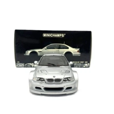 1/18 Minichamps BMW M3 GTR Street 2001 Silver w/ Box From Japan Model Car - Image 1 of 4