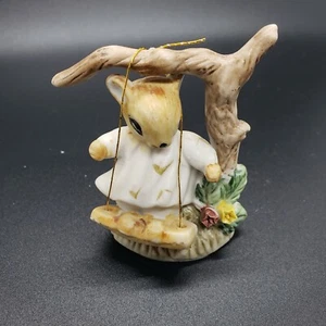 Figurine Enesco Mouse on a Swing Vintage - Picture 1 of 4