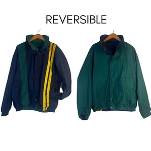 Trader Bay REVERSIBLE Full Zip Retro Y2K Track Jacket Size Large Streetwear - Picture 1 of 14
