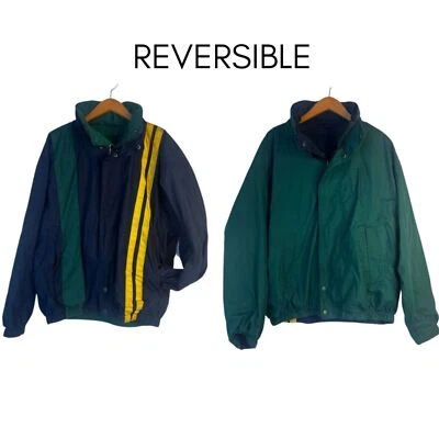 Trader Bay REVERSIBLE Full Zip Retro Y2K Track Jacket Size Large Streetwear - Image 1 of 4