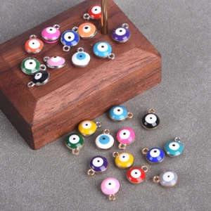 20 piezas 10,5x8 mm Colores Mezclados Esmaltados Ojos Dijes Metal Colgantes Cuentas Hágalo Usted Mismo Joyería - Imagen 1 de 7