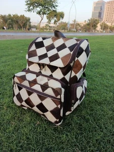 Vintage Cowhide Leather Backpack– Handmade Travel Rucksack with Multiple Pocket - Picture 1 of 10