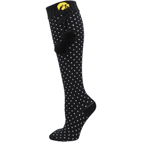Women's ZooZatz Black Iowa Hawkeyes Knee High Socks Cover