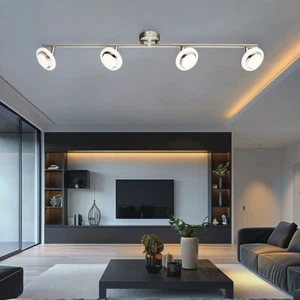 Faretto da Soffitto Plafoniera Lampada Spot Cromo LED Lampada Letto Mobile 80 CM - Foto 1 di 6