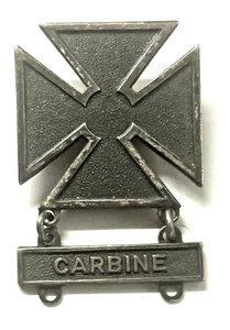 Vintage US Army Sterling Silver Maltese Cross Carbine Marksman Medal - Picture 1 of 2