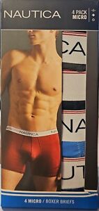 Nautica Micro Men's 4 pack Boxer Briefs Multi-Color Size Large