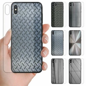 For Huawei Series Steel Iron Print Pattern Tempered Glass Back Case Phone Cover - Picture 1 of 7