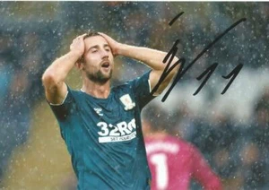 MIDDLESBROUGH: ANDRAZ SPORAR SIGNED 6x4 ACTION PHOTO+COA - Picture 1 of 1