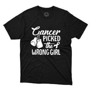 Camiseta Cancer Pick The Wrong Girl Mes del Cáncer de Mama Camiseta Concientización sobre el Cáncer - Imagen 1 de 14