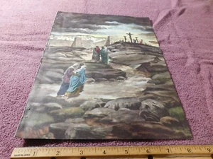 Impresión de arte cristiano religioso de Pascua de revista vintage 1957 crucifixión - Imagen 1 de 2