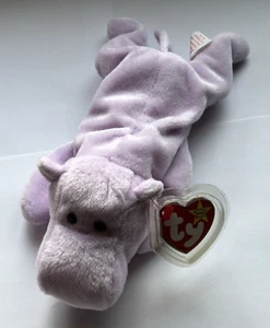 TY Beanie Baby - HAPPY the Hippo "RETIRED" - Picture 1 of 3