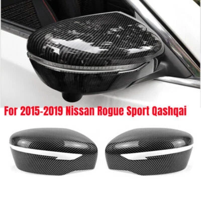 Carbon Fiber Side Mirror Cover For 2015-2019 Nissan Rogue Sport Qashqai X-Trail - Imagem 1 de 4