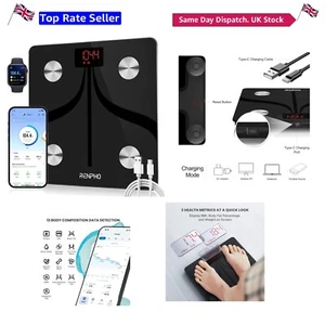 Smart Body Fat Scale with Bluetooth & App - High Precision, USB Rechargeable - Picture 1 of 11