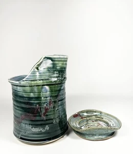 Rare Earth Pottery Watering Pitcher And Spoon Rest Plate - Picture 1 of 9