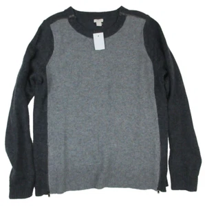 J. Crew Factory Sweater Womens Sz L Merino Wool Blend Warmspun Colorblock Zipper - Picture 1 of 11